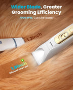 oneisall Quiet 4-in-1 Dog Grooming Kit with LED Light | Storage Bag, Clippers & Nail Grinder, Cordless, 3.7 hrs Runtime, LED Display, Safe for Paw, Nail, Face, Ears, Legs, Body