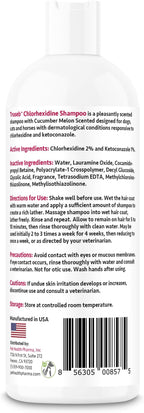 Truseb Chlorhexidine Shampoo for Dogs Cats & Horses with Aloe Vera - Medicated Antibacterial Antifungal Ketoconazole Dog Shampoo and Conditioner -Skin Irritation, Hot Spots, Redness Relief (16 oz)