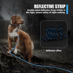 lynxking Long Dog Leash Reflective 15ft 30ft 50ft Check Cord Training Lead Padded Handle Heavy Duty Rope for Puppy Small Medium Large Dogs (Light Blue, 50ft x 3/8inch)