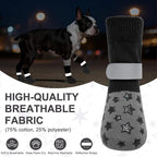 BEAUTYZOO Anti Slip Dog Socks to Prevent Licking Paws, Dog Shoes for Hot Pavement, Grip Socks for Dogs on Hardwood Floors, Dog Booties Alternative, Reflective&Washable Paw Protection for Senior Dogs