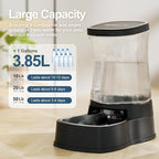 Automatic Gravity Water Dispenser for Dogs, 1Gallon Stainless Steel Dog and Cat Water Bowl Dispenser, Dog Water Fountain Dispenser for Small&Medium Dogs, Cats, Puppies(Black)