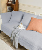 Leaf Floral Cotton Quilted Dog Couch Cover for Sofa Farmhouse Rustic Embroidered Sectional Couch Cover Soft Anti-Slip Sofa Slipcover Furniture Protector for Kids, Pets (Grey,43"x82")