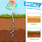 Supet Dog Tie Out Cable and Stake, Heavy Duty Runner with 32/16/10 FT Lead, Long Leash/Tether for Camping Backyard Outdoor Ground, Chain for Medium Large Dogs up to 125lbs