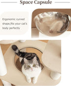 53'' Cat Tree for Large Cat, Modern Senior Friendly Cat Tower with Wide Shelves Low Step, Cotton Scratching Posts, Super Sturdy Base, Cozy Perches, and Interactive Toys (White)
