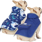 HDE Reversible Hooded Dog Raincoat Slicker Poncho for Small Medium Large Dogs - Sharks - M - Nylon, Polyester