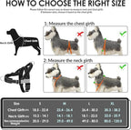 SlowTon No Pull Dog Harness - Heavy Duty Dog Harness and Leash Set for Medium Large Dogs, Reflective Tactical Harness with Soft Padded and Front Clip for Easy Walk and Training (B, S)