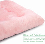 POMIU 2-Pack Washable Dog Bed, Deluxe Plush Crate Beds with Anti-Slip, Machine Washable Kennel Pad Sleeping Mat for Large, Medium and Small Dogs (2 Pack x Pink, 29.0" L x 21.0" W x 3.0" Th)