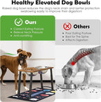 Elevated Dog Bowls for Large Dogs with Slow Feeder & Mat, 4 Height Adjustable & 101oz Bowls, Tall Raised Dog Bowl Stand
