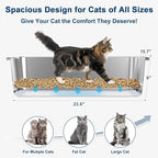 SuzziPaws XL Stainless Steel Sifting Litter Box for Pine Pellets Multi-Cats | 23.6" x 15.7" x 6" Open Top Sifting Litter Box with Pee Pads and Liners for Odor Control with Easy-Clean Tray