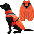Waterproof Dog Rain Coat, Reflective Safety Strips & Leash Hole – Lightweight Adjustable Jacket for Medium Breeds - S, Orange