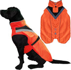 Waterproof Dog Rain Coat, Reflective Safety Strips & Leash Hole – Lightweight Adjustable Jacket for Medium Breeds - S, Orange