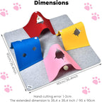 Cat Toys Tunnel for Indoor Cats, Interactive Cat Enrichment Furniture with Plush Ball for Small Animals Pets, Kittens, Rabbit Cave Accessories | 35.4" Multi-Entrance Cat Play Tunnel with Cozy Hideaway Space, Provides Enrichment, Exercise, Exploration &...