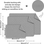 Cat Litter Mat, 23.5x16 Silicone Trapping Mat Grey | for Kitty Litter Box, Easy Clean, BPA Free Rubber, Center Litter Collection, Easy Pour-Back, Waterproof, Odor-Resistant