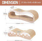 Simple Delxue 2 in 1 Cat Scratcher Cardboard Lounge Bed, Cat Scratching Post, Durable Board Pads Prevents Furniture Damage,Large,Wave