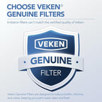 Veken Cat Water Fountain Filters, 12 Pack Replacement Filters | and 12 Pack Replacement Pre-Filter Sponges Set for 50oz, 84oz, 95oz or 108oz Automatic Pet Fountain Dog Water Dispenser