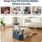 Auto Dog Water Dispenser with Stainless Steel Bowl Feeder for Pets | Automatic Cat Water Dispenser Gravity Water Feeder Dog Waterer for Puppy Kitten Pets (Include Filter &Ice Pack) 1.6Gal Navy