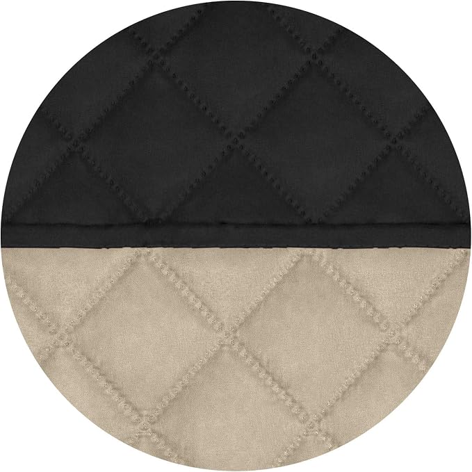 PureFit Reversible Quilted Couch Covers for Dogs Loveseat Sofa Cover 46.5” | Black/Beige, Water Resistant Couch Protector, Washable Pet Couch Cover with Non Slip and Elastic Straps For Kids