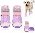 SlowTon Dog Shoes for Large Small Medium Dogs - Breathable Dog Boots for Summer Hot Pavement, Paw Protector for Outdoor Walking Winter Snow, Anti-Slip Rubber Dog Booties for Hard Floor (Pale Pink, 8)