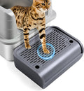 Cat Step for Litter Box, Litter Box Ramp with Filter Function, Dark Grey | Cat Litter Box Step for Kitten & Elderly Cats, Washable Double Layer Litter Catcher, Non-Slip Litter Catcher, Easy to Clean