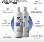 Lillian Ruff PRO Formula Berry Blue Brightening Dog Shampoo & Conditioner Set - Professional Show-Quality Whitening, Stain & Odor Eliminator, Hydrating Relief for Dry Skin, ProVitamin B5, USA Made