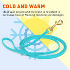 Viper Biothane K9 Working Dog Leash Waterproof Lead for Tracking Training Schutzhund Odor-Proof Long Line with Solid Brass Snap for Puppy Medium and Large Dogs, 33ft Sky Blue