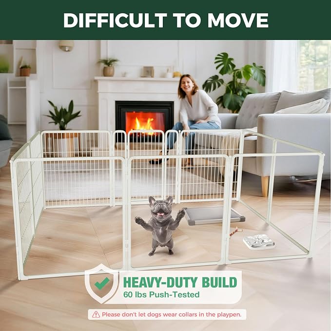 FXW AuraSpace Pro Acrylic & Wire Mesh Indoor Dog Playpen, 32" H, 10 Panels | Clear View, Heavy-duty Metal, Flexible Layouts, Easy Walk-Through, For Small & Medium Dogs, Patented