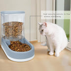 MOLOPARTY Automatic Dog Cat Feeder and Water Dispenser Gravity Food Feeder and Waterer Set with Pet Food Bowl for Small Medium Dog Puppy Kitten, Large Capacity 1 (Pet Feeder and Waterer Set)