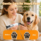 Silent Pet Nail Grinder Pro, 2026 New Dog and Cat Nail Trimmer with LED Light and 3 Speed Settings, Suitable for Thick and Long Nails(1+2*Replacement Head)