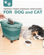 20-23 Lbs Dog Food Storage Container Airtight,Collapsible Pet Food Storage | Dog Food Container with Double Airtight Seal & Magnetic Lid,Cat Food Container with Wheels for Easy Moving,Small Jar,Scoop