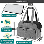 PetAmi Small Dog Purse Carrier, Soft-Sided Pet Carrier Bag with Pockets, Portable Puppy Cat Travel Handbag Tote, Airline Approved Breathable Mesh, Poop Bag Dispenser, Sherpa Bed, Max 18 lbs, Gray