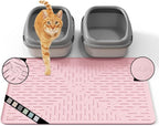 Large Cat Litter Mat, 31.5x23.6 Silicone Trapping Mat Pink | for Kitty Litter Box, Easy Clean, BPA Free Rubber, Center Litter Collection, Easy Pour-Back, Waterproof, Odor-Resistant