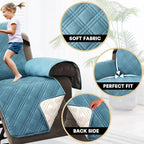 Recliner Cover 100% Waterproof Couch Cover Sofa Cover for Living Room Water Resistant Furniture Protector with Elastic Straps for Pets Dog(Recliner28,Smoke Blue)