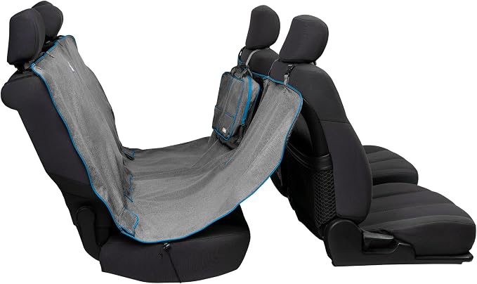 Kurgo Heather Hammock Seat Cover, Charcoal, 55" Wide | Protects Seats from Muddy Paws & Pet Hair, Water & Stain Resistant, Secure Fit, Passenger-Friendly Opening, For Cars & SUVs