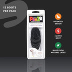 PawZ Rubber Dog Boots for Small Paws - All-Weather Waterproof Dog Shoes, Anti-Slip Traction for Rain, Snow, Mud & Hot Pavement - Pull-On Dog Booties, Black - XX-Small (1"-1.5") - Pack of 24