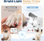 Dog Nail Clippers with Light and Dog Nail Grinder Quiet, Dog Nail Trimmers | 2-in-1 Dog Nail Grinder with Guard,Cat Nail Clipper Trimmer,Silent Professional Pet Nail File Grooming Tool