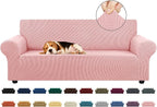 Stretch Couch Covers for Sofa, 3 Cushion Couch Slipcover,Dusty Pink | 1-Piece Washable Sofa Cover Pet Friendly(78"-94") Furniture Protector Soft Jacquard, Elastic Bottom for Dogs & Kids