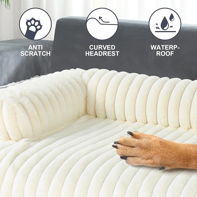 Luxurious Dog Couch Bed, Dog Sofa Bed, Couch Protector For Dogs(White, XXL) | Dog Bed for Couch, Removable Couch Cover for Dogs Washable, Pet Bed Mats for Couch, Pet Couch Covers for Sofa