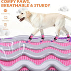 EXPAWLORER Dog Socks to Prevent Licking Paws with Grippers for Hardwood Floors Anti Slip, Cute Double Sides Dog Winter Shoes Booties Boots & Paw Protectors with for Small Medium Large Senior Dogs L