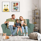 MAXIJIN Loveseat Cover Sofa Covers (55"-69"), 1-Piece Stretch Couch Covers for 2 Cushion Couch Love Seat Slipcover with Elastic Bottom for Kids,Dog (Loveseat, Diamond Pattern Pea Green)