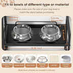 Lomivra Elevated Dog Bowls, Raised Dog Bowl Stand with Dog Toy Bin Basket Dog Food and Water Bowl Feeding Station, Lifted Dog Bowl Holder Cabinet with Pet Storage Organizer for Large Medium Small Dogs