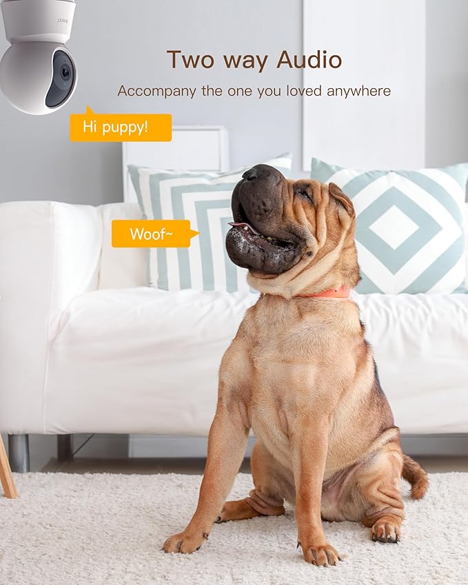 ARENTI 4MP Pet Camera P2Q, 5G WiFi 6 Indoor Security Camera, Free Phone App | Pan/Tilt, Auto Tracking, AI Human/Motion/Sound Detection, Night Vision, 2-Way Audio, Custom Zones, Timer Cruise, Sleep Mode