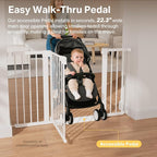 Cumbor 29.7-51.5 in Extra Wide Baby Gate for Stairs, Dog Gate Indoor White | Mom's Choice Awards Winner, Auto Close with Double Lock, One-Hand Open Child Gate for Toddlers & Pets, Pressure Mounted