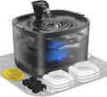 Veken 85oz/2.5L Cat Water Fountain with Detachable Tank, 6Filters & Sponges | Secure Clips, Easy to Clean & Assemble, Quiet Pet Drinking Dispenser with LED Light for Cats, Dogs and Small Pets, Black