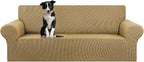 Stretch Oversized Couch Covers for Sofa Slipcover,Tan | 1-Piece Washable Sofa Cover (94"-110") 4-Seater Furniture Protector, Soft Jacquard Non-Slip Elastic Bottom for Dogs & Kids