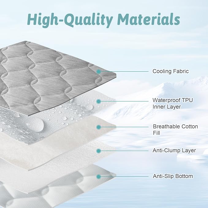 COZY KISS Cooling Couch Arm Cover for Dog Washable, Cool Sofa Cushion Mat | Q-Max >0.4 Cool Tech, Non-Slip Pet Pad for Car Seat Protector, Liquid Pee Proof Mat for Dog, Cats, 27.5x27.5 Inch, Grey