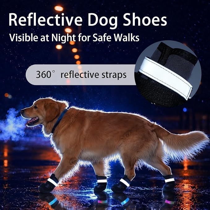 MIGOHI Dog Shoes for Hot Pavement, Waterproof & Anti-Slip Dog Boots for Rain, Snow - Durable Paw Protectors for Ourdoor Hiking & Indoor Hard Floors, Booties to Prevent Licking Paw, Black Size 5