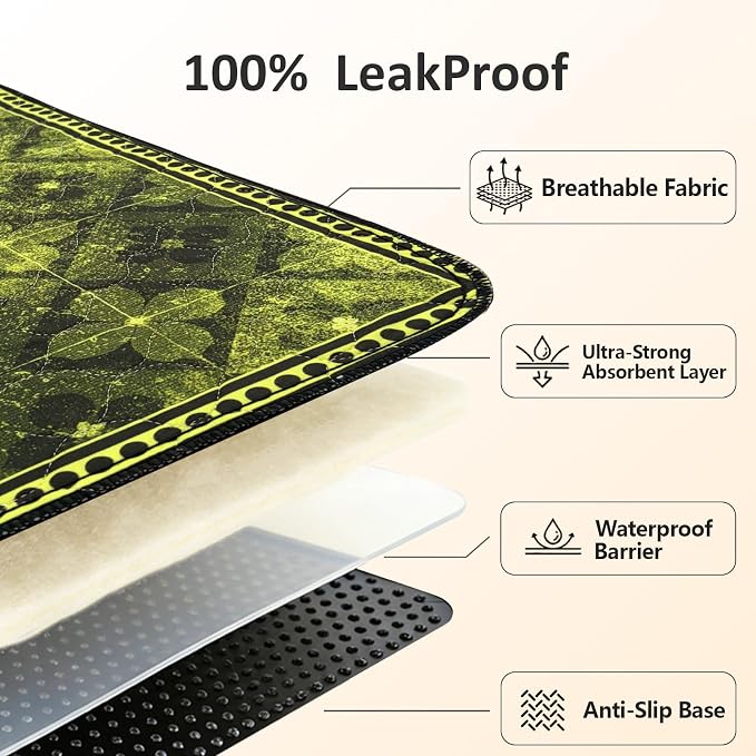 Washable Guinea Pig Pee Pads,Reusable Guinea Pig Cage Liner 2 Pack | Waterproof, Leak-Proof, Absorbent & Non-Slip, 24"x48" Bedding Potty Training Mat for Small Animal Rabbit Bunny Hamster Rat
