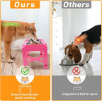 Hubulk Elevated Dog Bowls with 2 Stainless Steel Dog Food & Water Raised Bowls with No Spill Edge Non-Slip Stand Adjusts to 3 Heights(2.75", 6.0", 7.5") for Small Medium Dogs and Pet