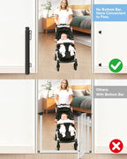 Retractable Baby Gates, 34" Tall Fits Up to 55" Wide, Black | No Bottom Bar Mesh Baby & Pet Gate with Anti-Crawling Hook, One-Hand Operation, Safety Lock for Stair, Doorway,Indoor/Outdoor