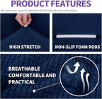 ZNSAYOTX Super Stretch Chair Slipcover Universal Sofa Chair Covers for Living Room Dogs Pet Furniture Protector Spandex Armchair Slipcovers with Anti Slip Foam Sticks (Navy Blue, Chair)